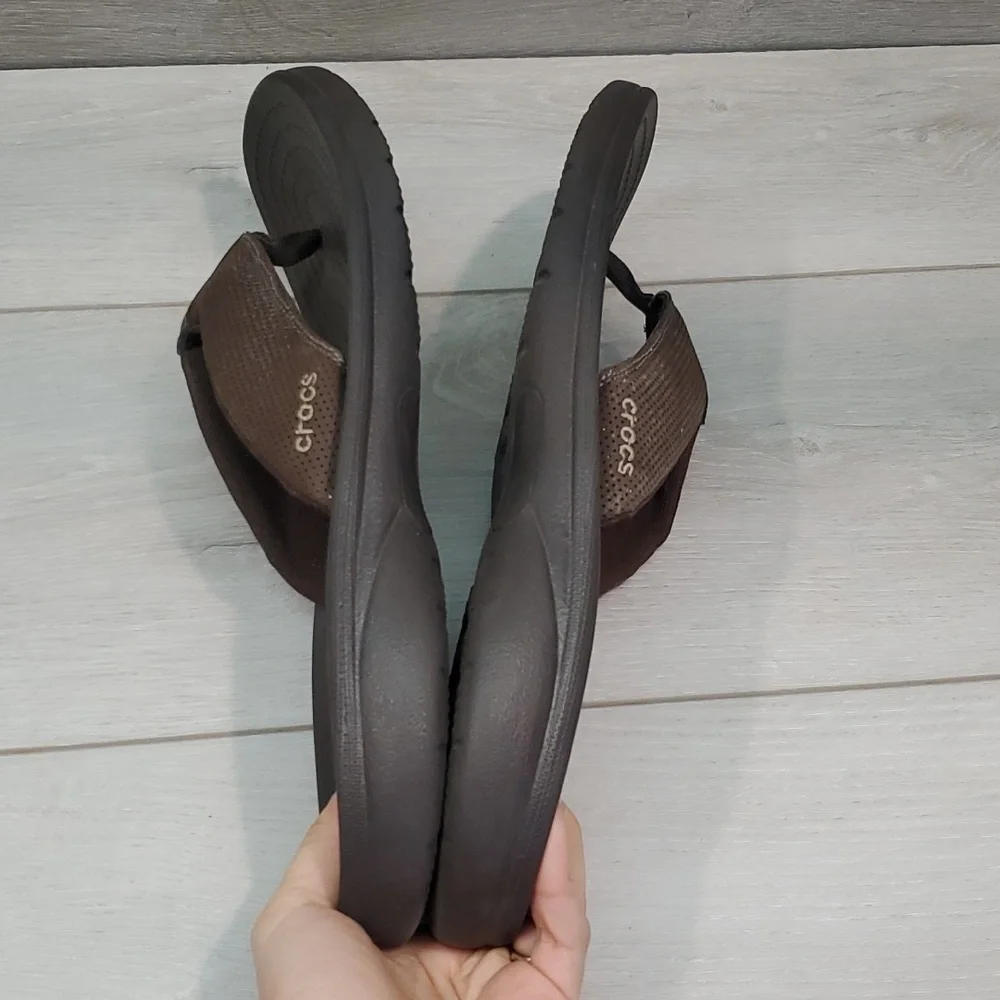 Crocs Mens Comfort Outdoor Rubber Thong Sandals Flats shoes sz 12